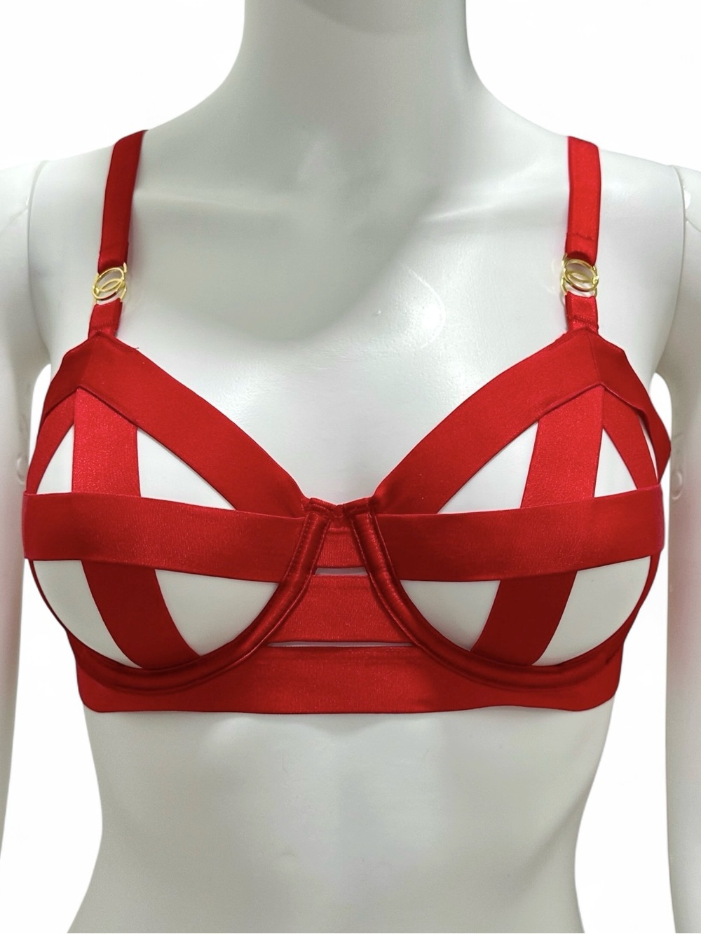 Victoria’s Secret Very Sexy Strappy Unlined Balconette Bra Red 34C - Picture 2 of 8